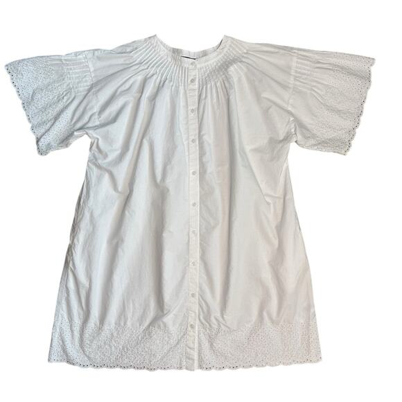 J. Crew Plus White Jolie Dress in Eyelet Regenerative Cotton Poplin Size XXL - Picture 6 of 11